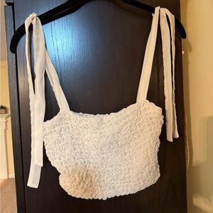 Princess Polly White Ruched Crop Top